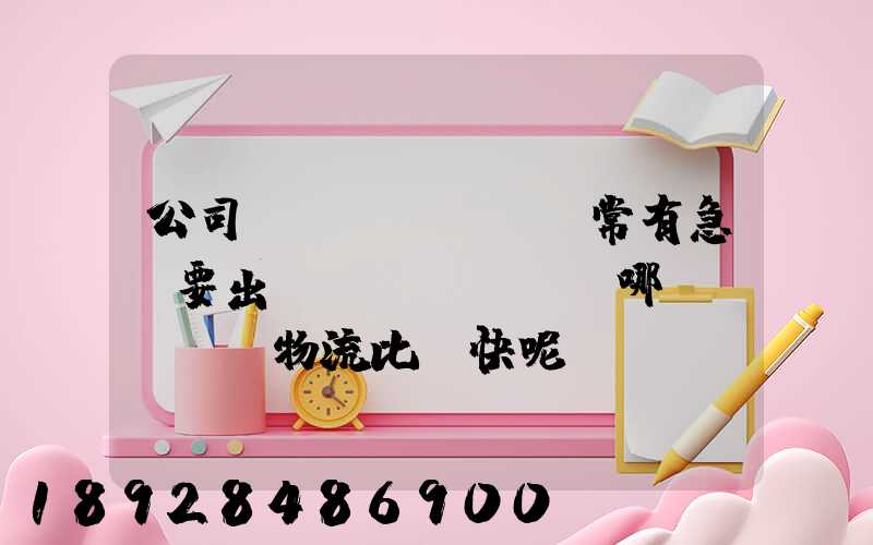 公司經(jīng)常有急貨要出，請問哪個(gè)物流比較快呢？